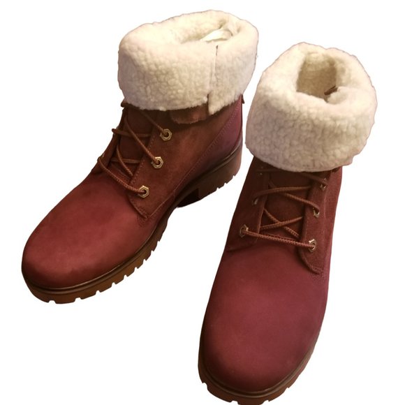 NWOT Timberland Jayne Women's Waterproof Teddy Fleece Fold Down Boot | Size: 9½ - Picture 3 of 16
